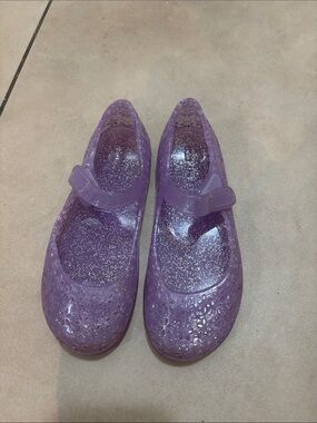 Kids Purple Glitter jelly shoes